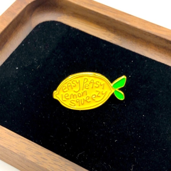 3/$25 “Easy Peasy Lemon Squeezy” Lemon Pin Badge Brooch Unisex - Picture 1 of 5